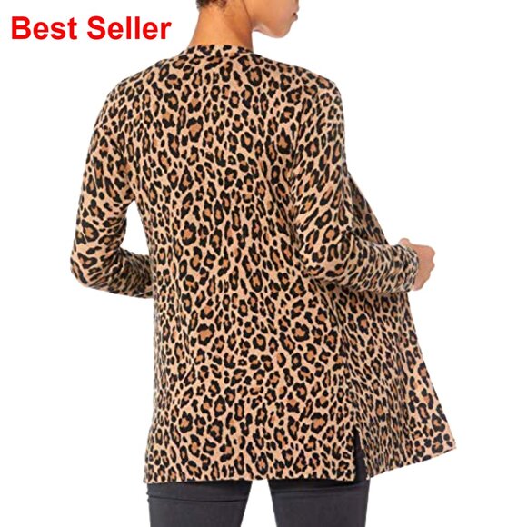 Lightweight Open-Front Cardigan Sweater, Plus Size, Cotton Blend, Layering Piece - Picture 3 of 7